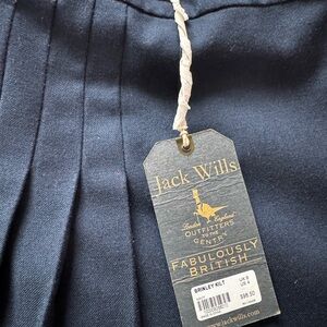 Jack Wills Navy Wool Pleated Kilt